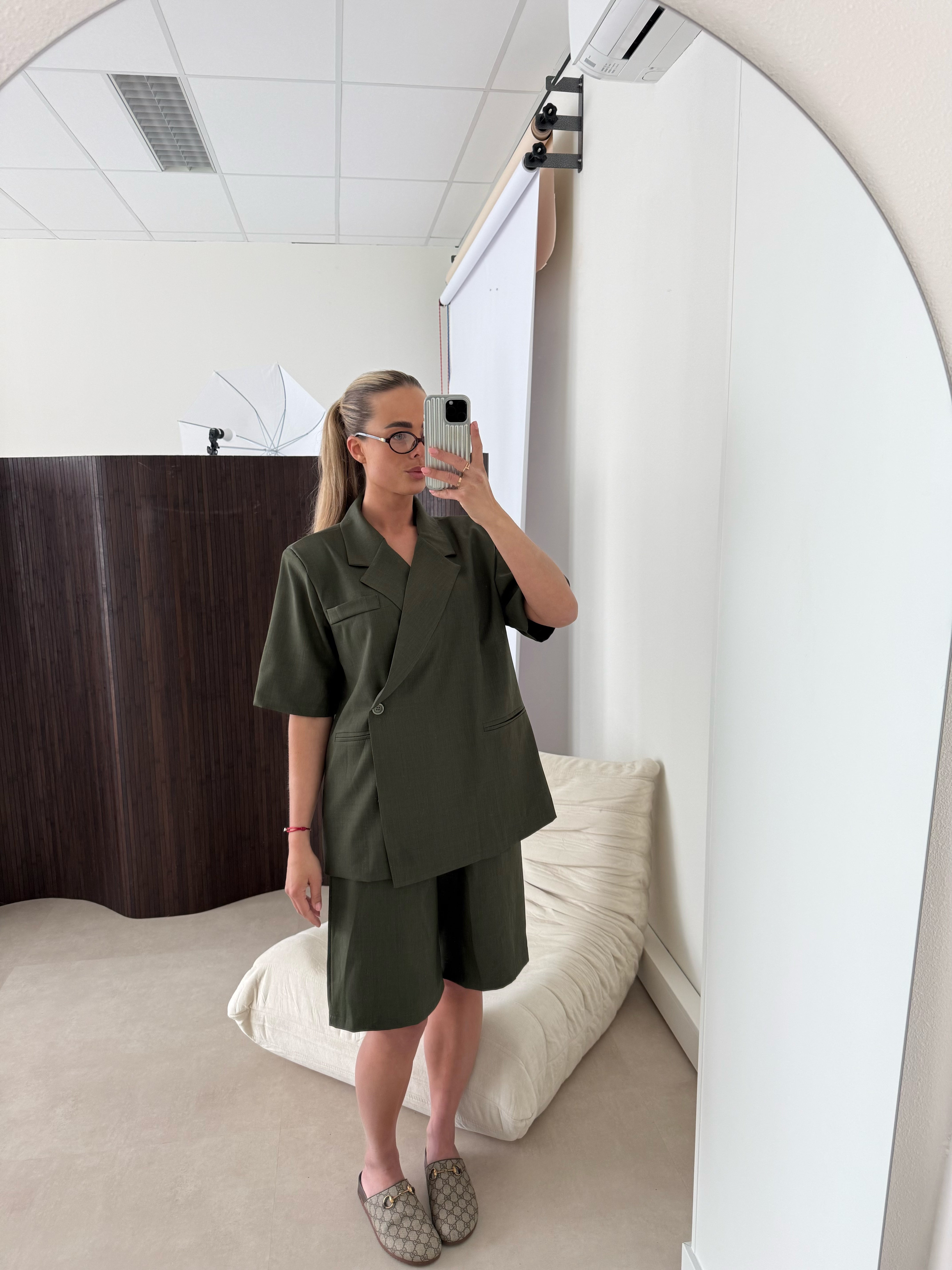 Two Piece Blazer Set Army | Bibi