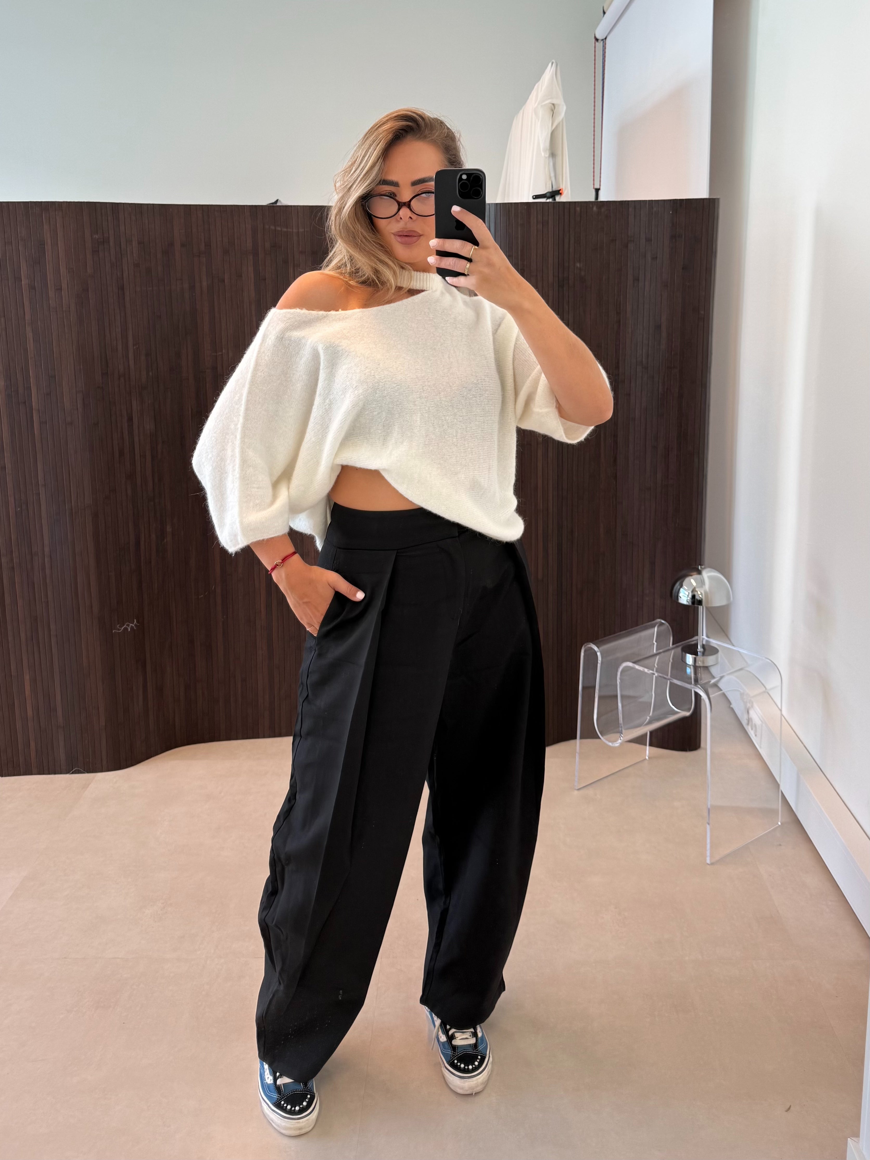 Knit Trui Cut Out | Off White