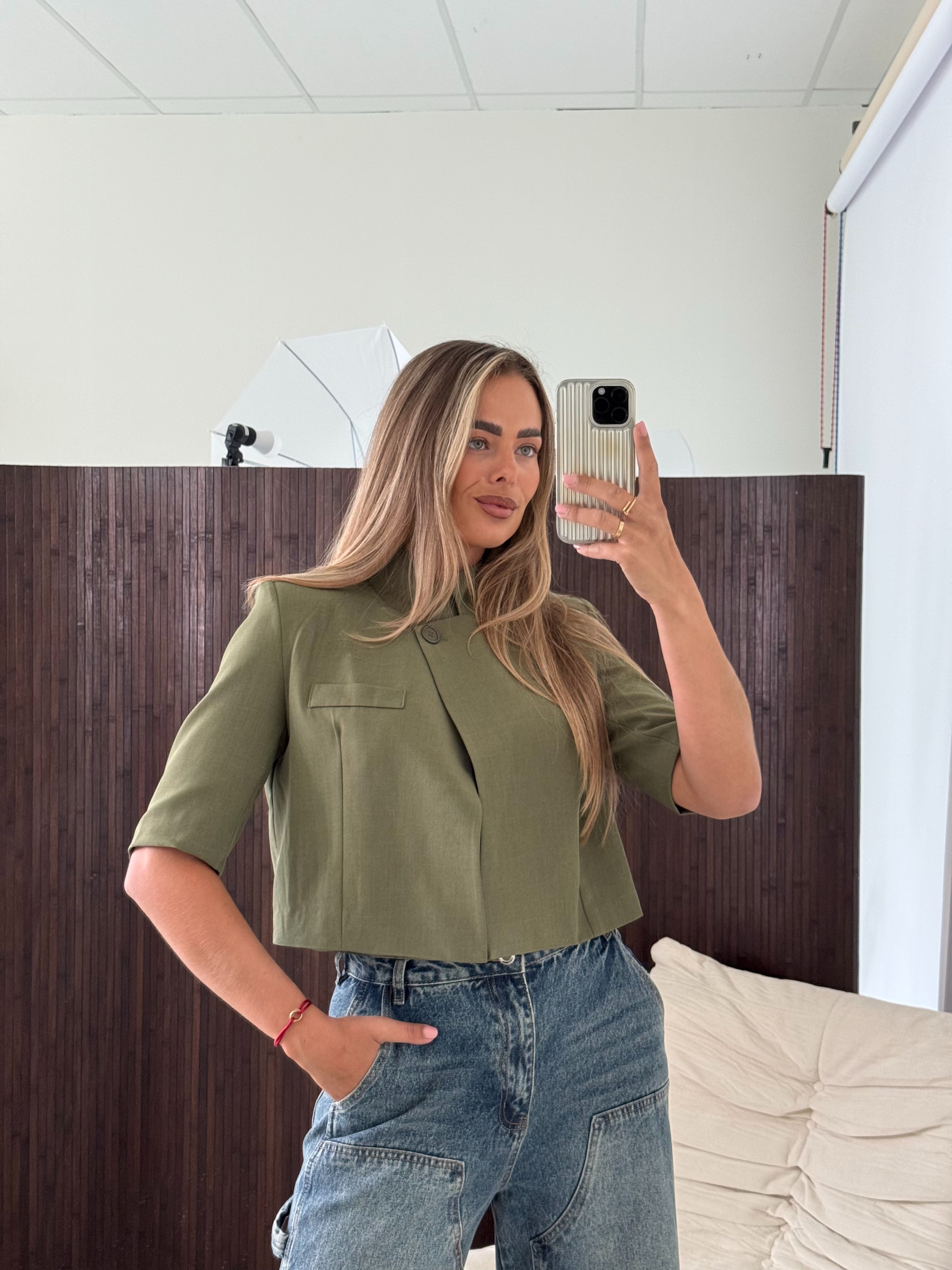 Korte Overslag Blazer Army Groen | Kate