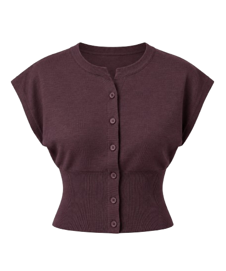 Tricot Top met Knoopjes Bruin