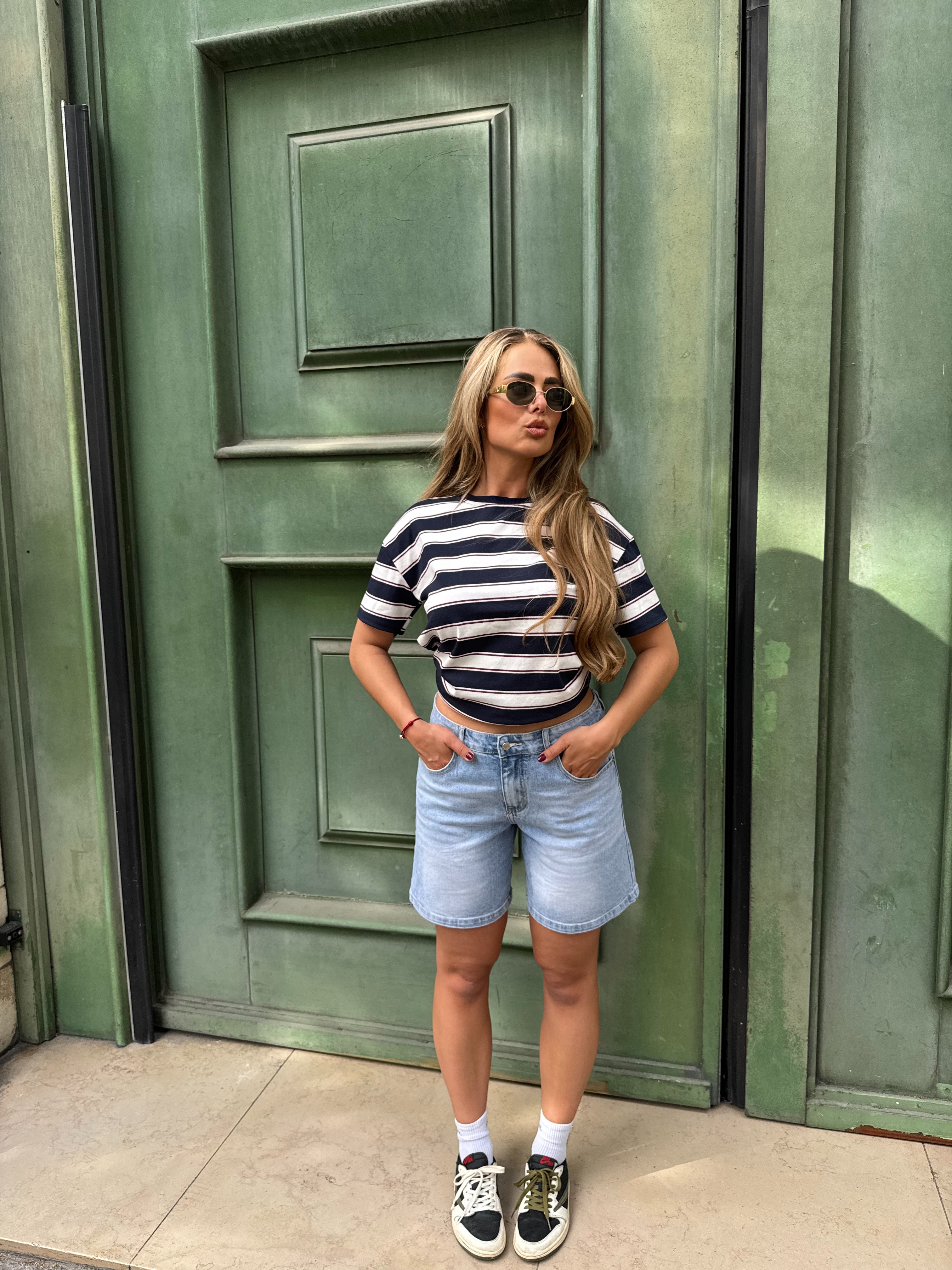 Denim Jort Stretch Blauw | Senna