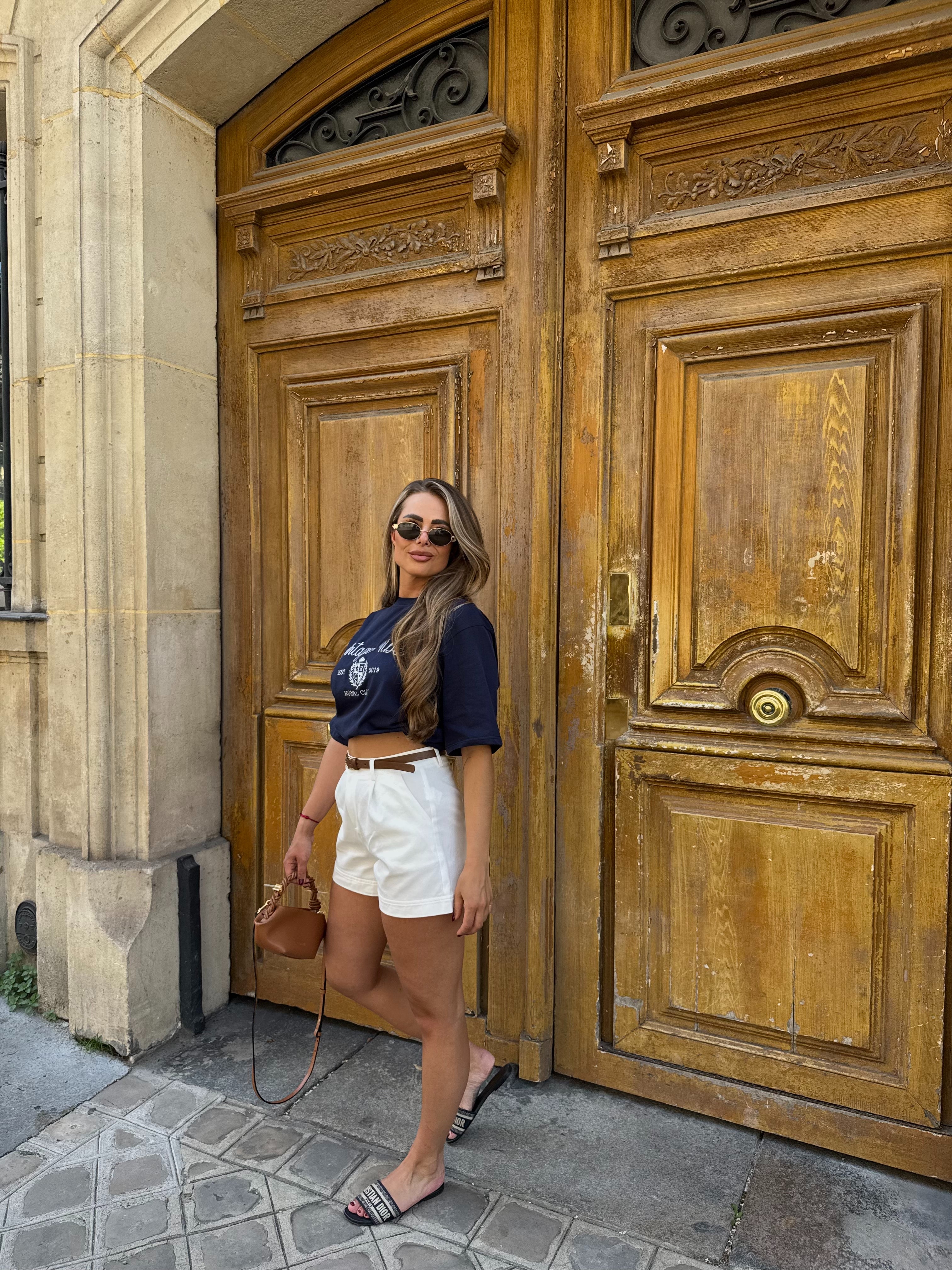 Oversized T-shirt Tekst Donker Blauw | Liv