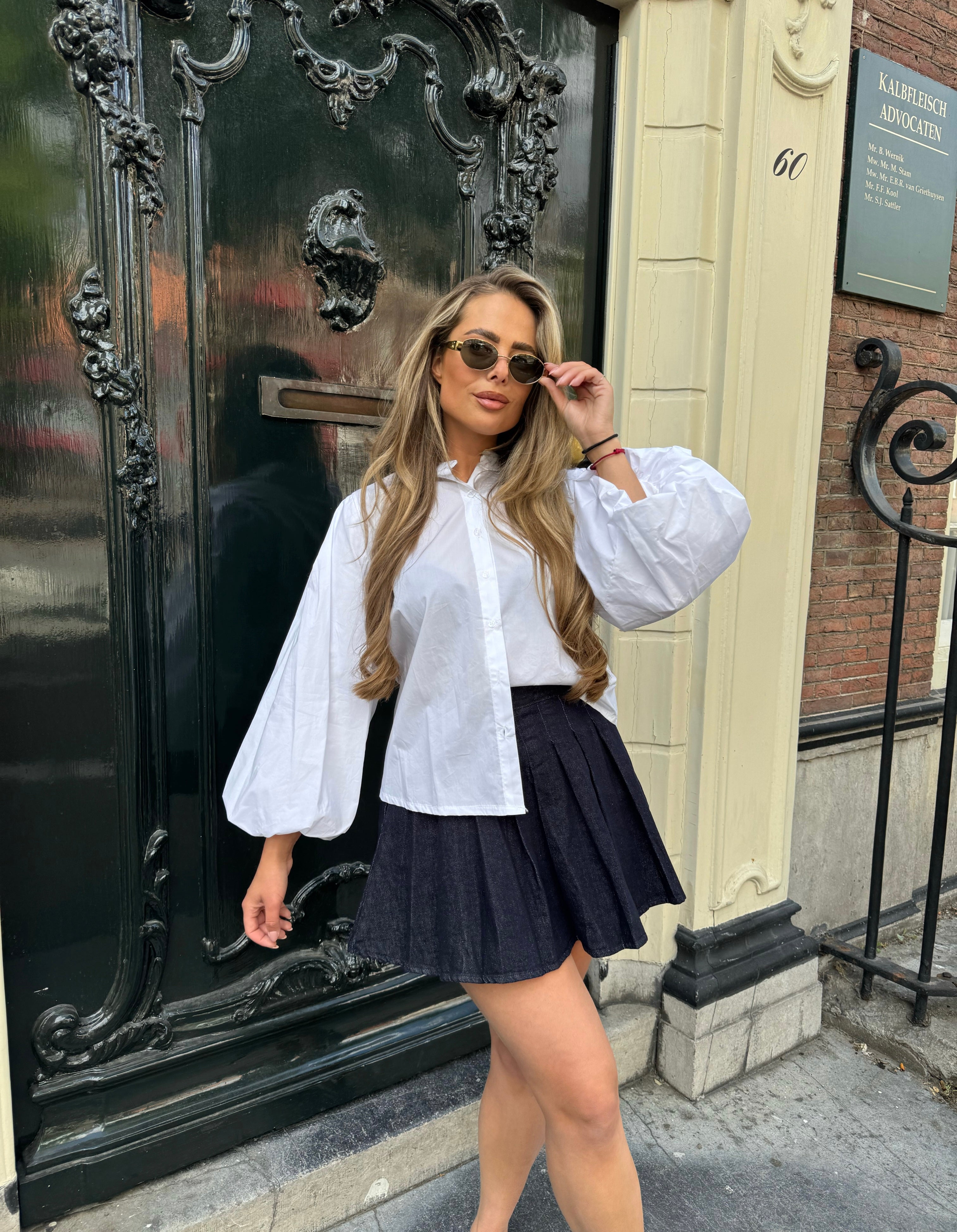 Denim Skort Donker Blauw | Mae