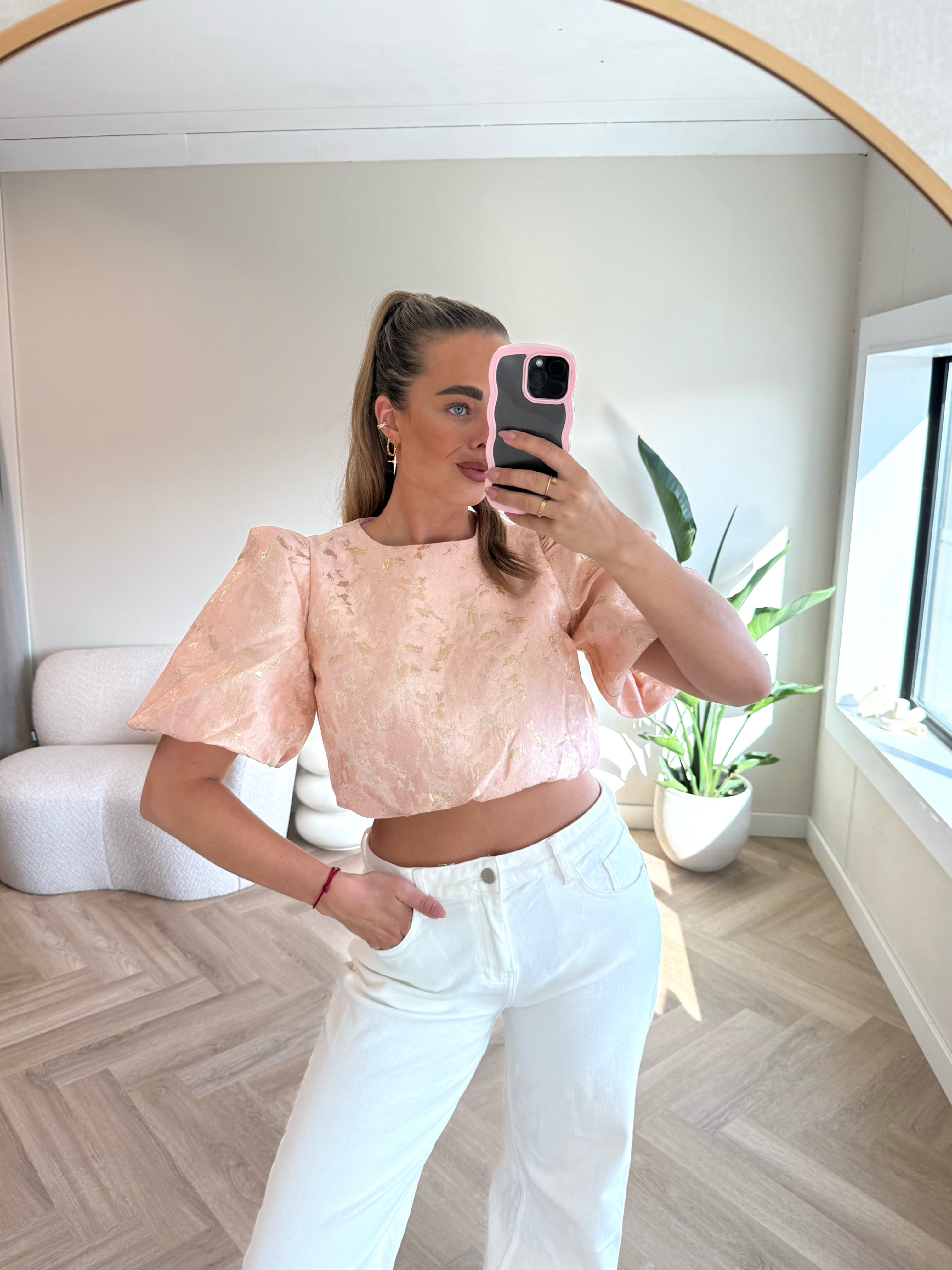 Jacquard Short Roze | Lisa