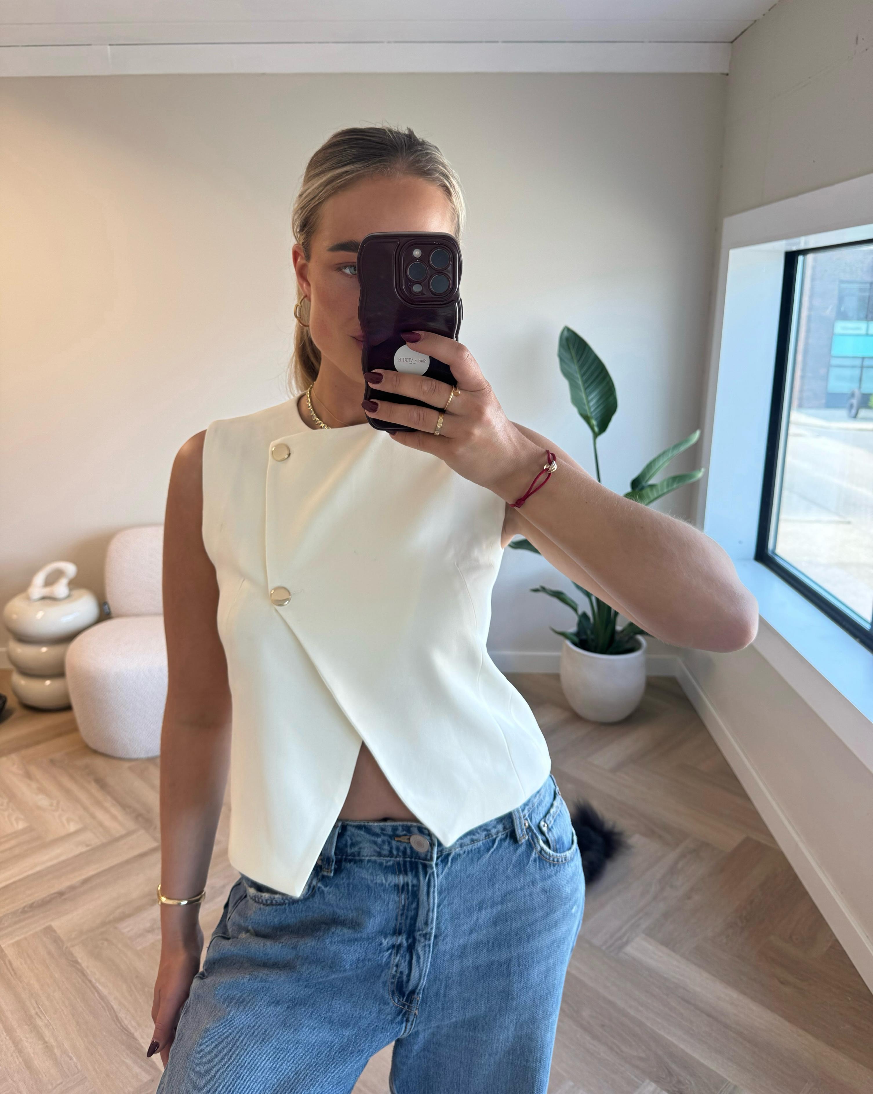 Gilet Asymmetrisch Wit | Zara